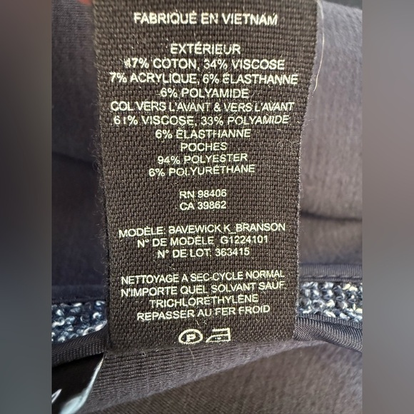 THEORY Bavewick Branson Moto Jacket Blue Tweed Raw Hem Size Medium - Picture 6 of 9